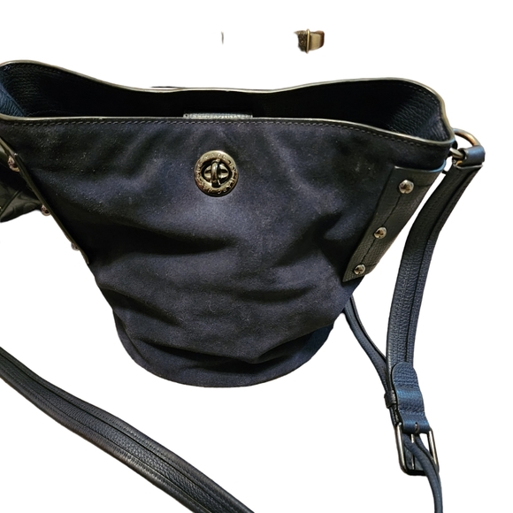 Marc By Marc Jacobs Vintage Navy Leather Blue Suede Leather Handbag Bucket Bag - Picture 1 of 11